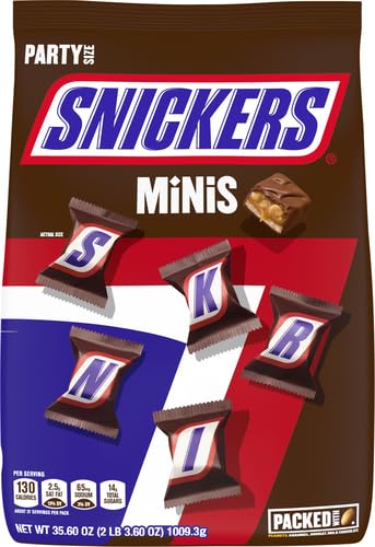 SNICKERS Minis Size Milk Chocolate Candy Bar Bulk Assortment 35.6 oz Bag (Pack of 2)