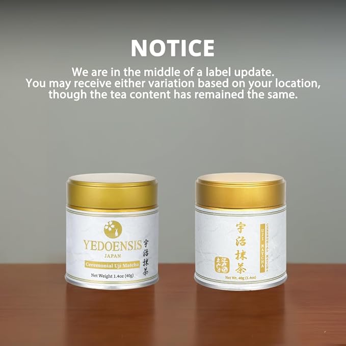 YEDOENSIS Ceremonial Uji Matcha - Japanese Green Tea Ceremonial Uji Matcha Powder Vegan Gluten-Free (40g)