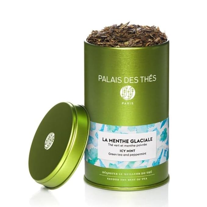 Palais des Thés - Icy Mint Tea - Green Tea &amp Peppermint - Premium Loose Leaf Serves 20-25 Cups - 3.5oz Tin