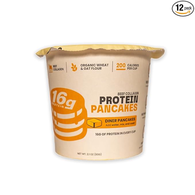 Beef Cakes Beef Collagen Protein Pancakes (12 Pack Diner Style) – 16g Protein Clean Ingredients No Dairy or Seed Oils – High Protein Snack for Athletes