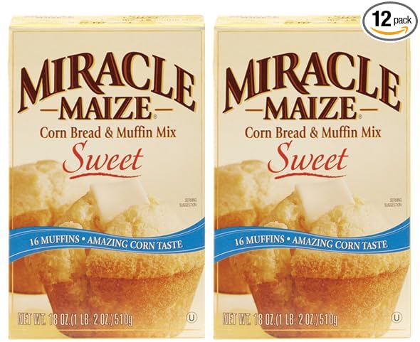 Miracle Maize Corn Bread &amp Muffin Mix Sweet 18 oz (Pack of 12)