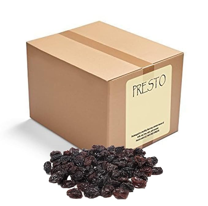 Raisins Jumbo Flame Packaged in a 10 lbs. (160 oz.) bag/box Great trace mineral boron in the diet Vegan No Added Sugar Kids and Adults Energy Boost snack Luscious Seedless by Presto Sales