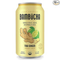 Bambucha Kombucha Thai Ginger 12 Pack Case | Chef Crafted Flavor 100% Raw Kombucha Tea Drink | Organic Vegan Gluten Free Non GMO Probiotic (12 Fl Oz Cans)