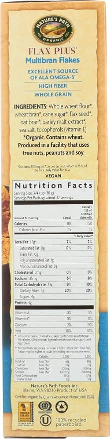 Natures Path Flax Plus Cereal 13.25 Oz (Pack of 6)