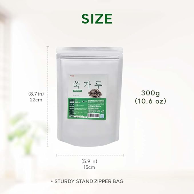 K-Herb Korean Mugwort Powder – 100% Pure Dried Mugwort from Korea Natural Ingredient for Herbal Tea Culinary Use Plant-Based Powder 쑥가루 (10.6 oz (300g) Mugwort)