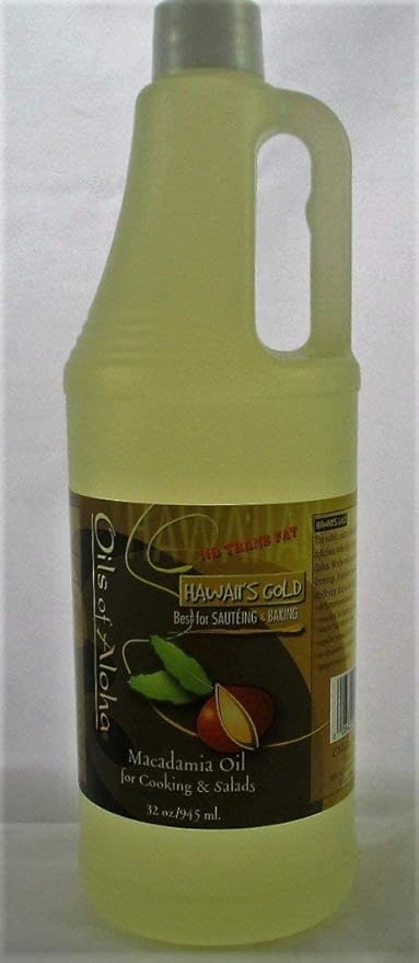 Hawaii’s Gold Macadamia Oil Cooking and Salad Oil 100% Pure (32 Oz 945 ml.)