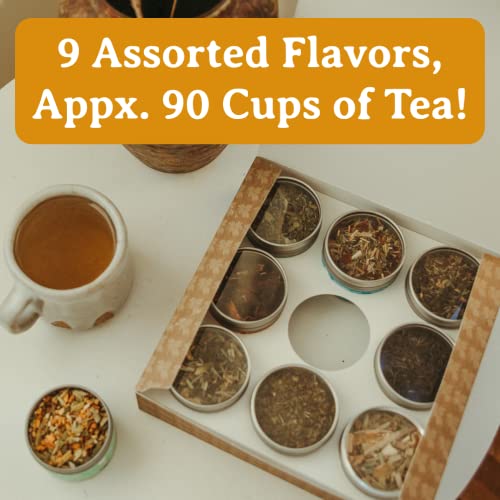 Heavenly Tea Leaves Organic Black Tea Sampler 9 Loose Leaf Black Teas (Approx. 90 Servings) - Naturally Caffeinated Perfect Coffee Substitute Variety Gift Pack