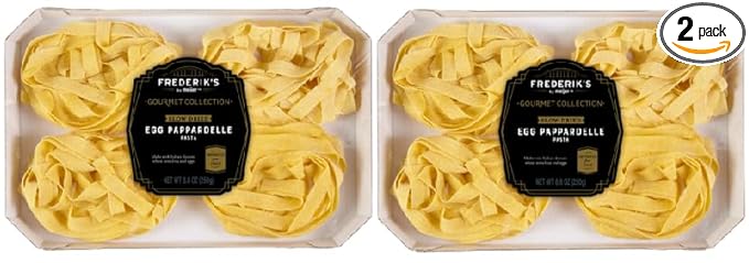 Organic Macaroni Product slow adried EGG PAPPARDELLE Pasta (2 Packs 8.8 oz. each)