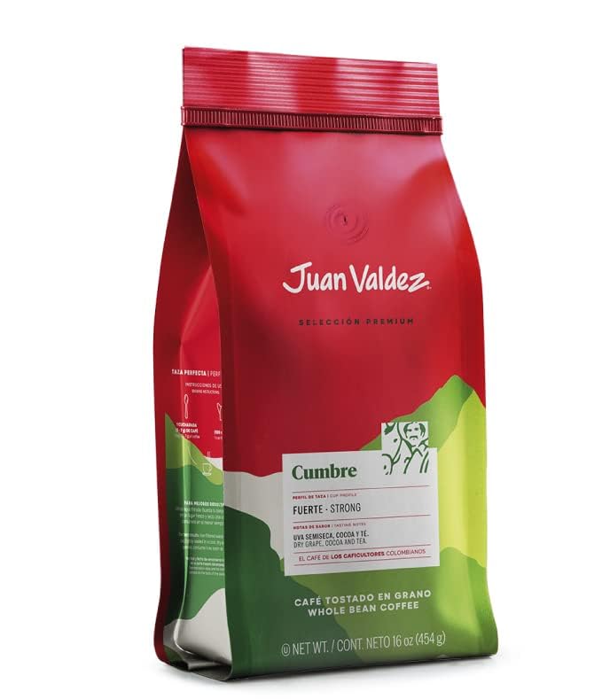 Juan Valdez Cumbre Whole Bean Coffee Dark Roast 16 OZ - 100% Colombian Coffee - Expert blend of Colombian coffees with intense flavors and dry fruits notes (Pack of 3)
