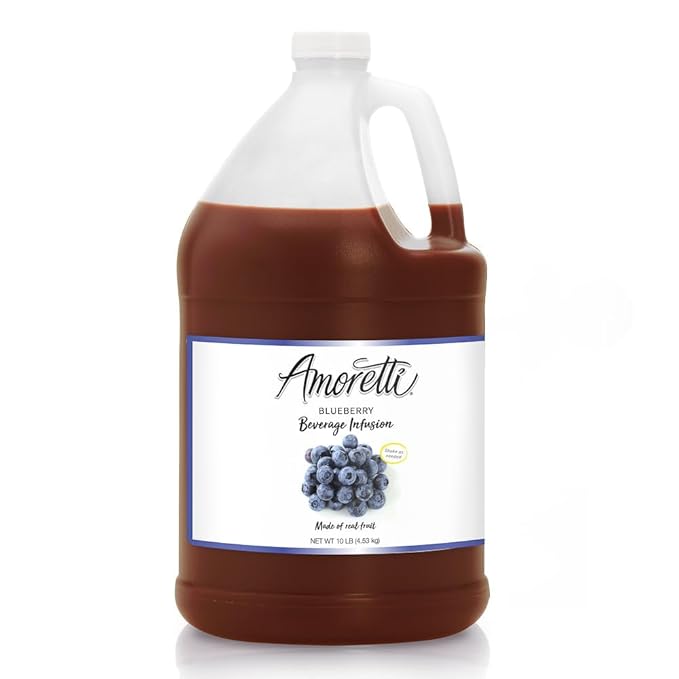 Amoretti - Blueberry Beverage Infusion - Drink Mix &amp Water Enhancer with Pump for Flavoring Cocktails Waters Teas and other Beverages Preservative Free