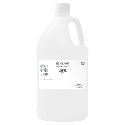Lab Alley Glycerin USP/NF/FCC Grade Kosher Certified Halal GMO-Free - 4 Liters