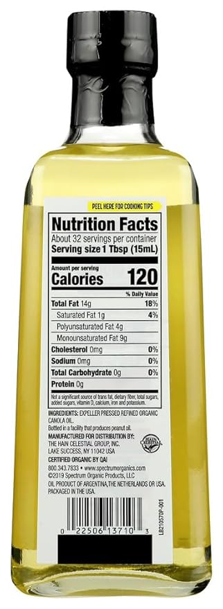 Spectrum Naturals Organic Refined Canola Oil (3X16 Oz)