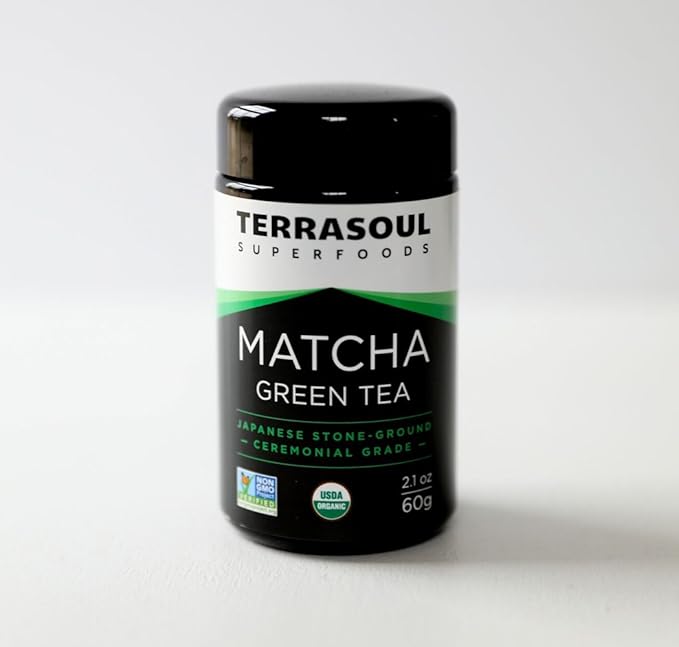 Terrasoul Superfoods Organic Matcha Green Tea (Ceremonial Grade in Miron Glass) 2.12 ounces (60g)