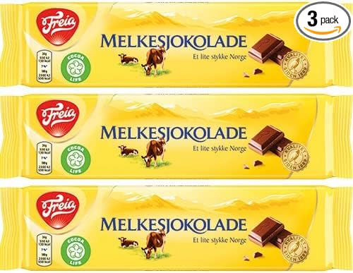 Freia Milk Chocolate Bars - 7.05 Ounce (200 grams) - Pack of 3