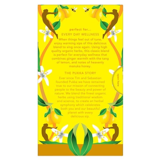 Pukka Organic Lemon Ginger &amp Manuka Honey Herbal Tea Immune Boosting Organic Tea Infusion Selection With Turmeric Ideal For Daily Support Caffeine Free 80 Total Bags (20ct - Pack of 4)