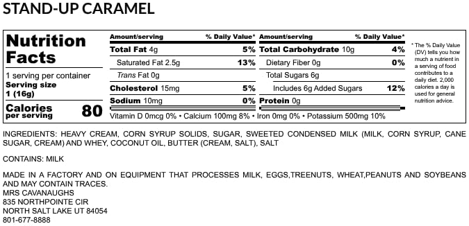 Mrs. Cavanaugh’s 3 lb Stand-up Caramel