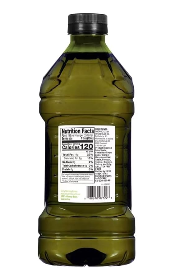 Organic Extra Virgin Olive Oil Wellsle-Farm 2L (68oz)