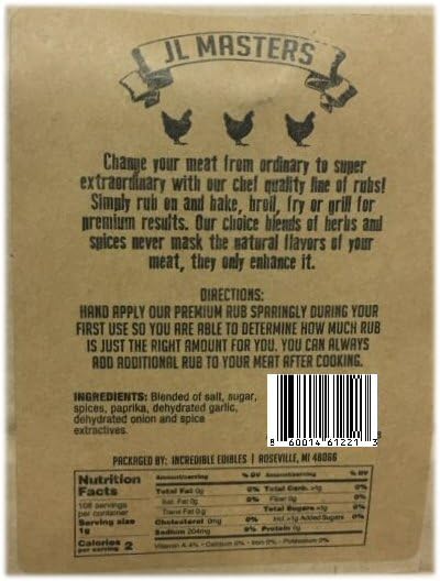 JL Masters Rub for Chicken &amp All Poultry - One Pound Package