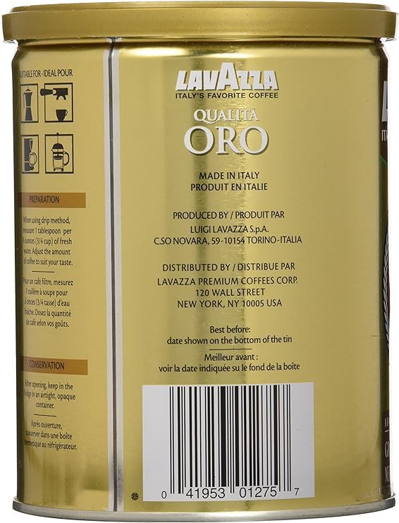 LAVAZZA Oro Espresso Tin 12 Count 8.8 OZ