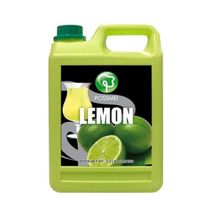 Possmei Lemon Flavored Syrup 5.5 Pound Plastic Jar 2 Pack