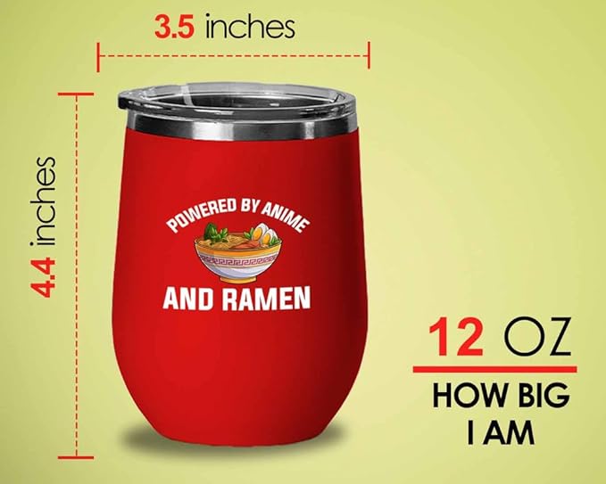 Ramen Lover Pink Edition Wine Tumbler 12oz - Powered by anime - Food Lovers chicken pumpkin vegan pantry spicy noodles