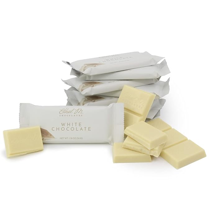Ethel M Chocolates Premium White Chocolate Bars Individually Wrapped Chocolate Candy Bars for Gifting Holidays &amp Everyday Indulgence (24 Pieces)