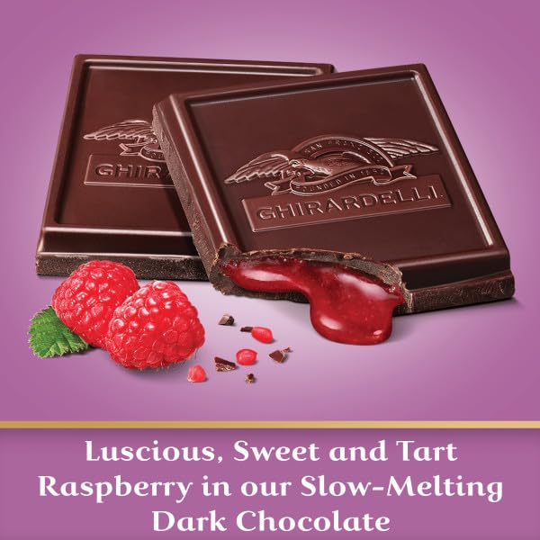 Ghirardelli Raspberry Dark Chocolate Square Bar Pack of 5-4.8 oz Bars