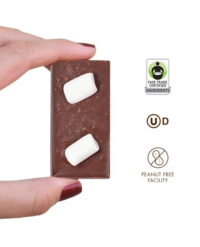 Chuao Chocolatier Oh My S'mores Milk Chocolate Mini Bars | Gourmet Marshmallow Graham Cracker No Preservatives | For Gift Baskets Christmas Birthday | 20 Pack