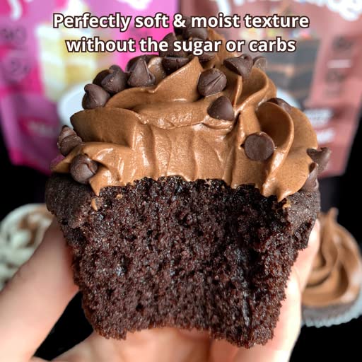 FitBake Chocolate Cake Baking Mix and Cream Cheese Frosting Bundle | 0g to 2g Net Carbs Per Serving | Keto Friendly Low Carb Food | Gluten Free Desserts | No Added Sugar