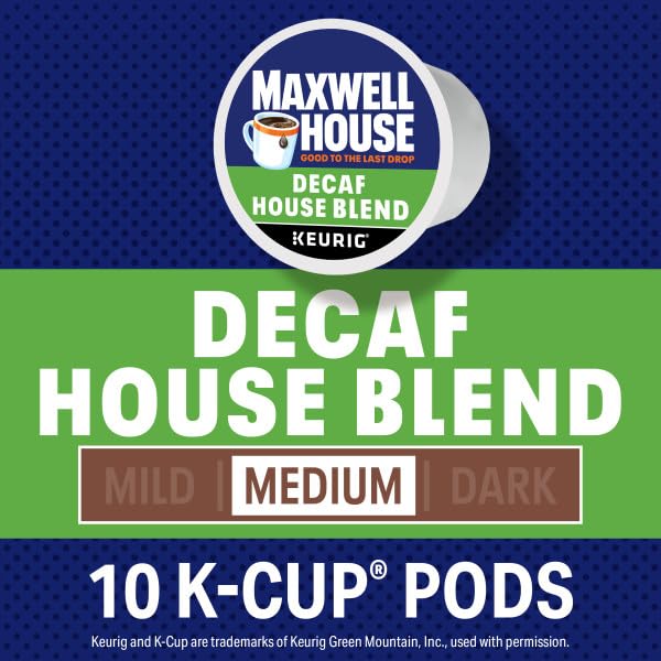Maxwell House Decaf House Blend Medium Roast K-Cup® Coffee Pods 10 CT (Pack of 2)