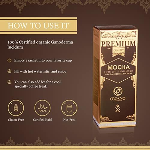 ORGANO Combo Pack 1 box Cafe Latte and 1 Box Cafe Mocha 100% Certified Organic Gourmet Coffee
