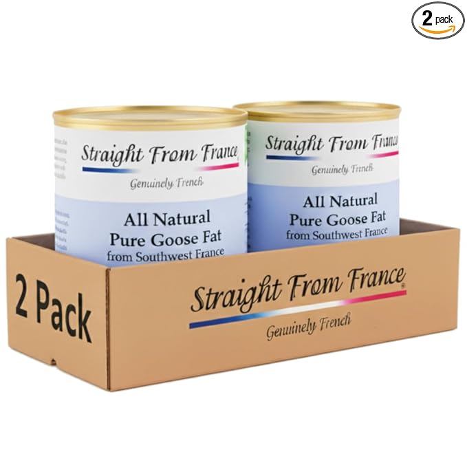 Straight from France Genuinely French All Natural Pure Goose Fat for Cooking from Southwest France Keto and Paleo Diet Friendly Can 695g 24.5 Oz (Pack of 2)