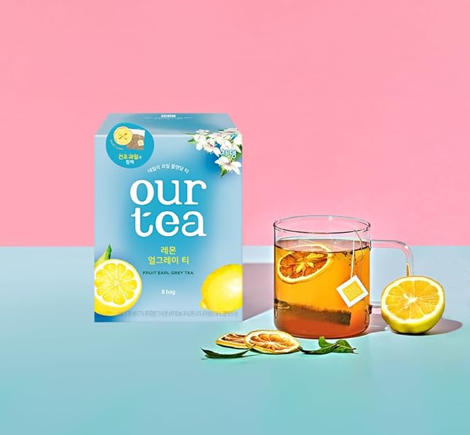 ROASTIQUE Lemon Earlgrey Black Tea with Real Dried Fruit – Premium Orgainc Tea Sweet Fruit Blend Hot or Iced Tea Eco-friendly PLA bags 8 Tea Bags