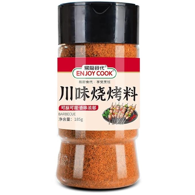 易厨食代 川味烧烤料 Barbecue seasoning Authentic Chinese barbecue seasoning Spicy taste Mixed spices Suitable for Chinese barbecue hot pot 185g* bottle /6.53oz* bottle
