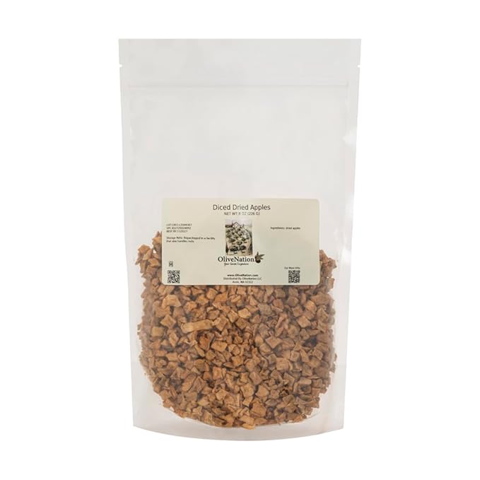 OliveNation All Natural Dried Diced Apple Peeled and Cored Non-GMO Gluten Free Kosher Vegan - 16 ounces