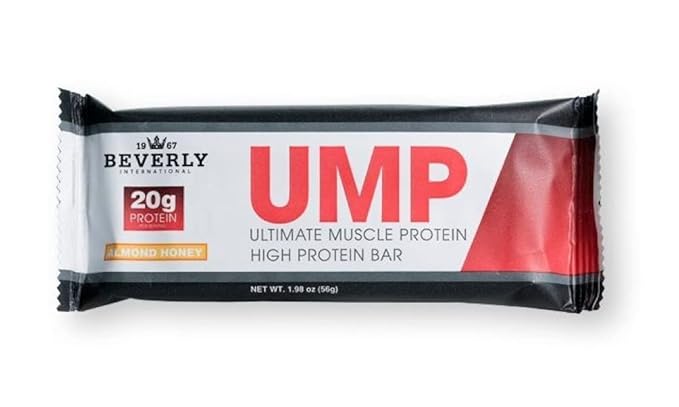Beverly International UMP High Protein Bars - Almond Honey 20g of Protein 8g Fiber. All Natural Gourmet Ingredients. Soy Free Bar 12 Pack