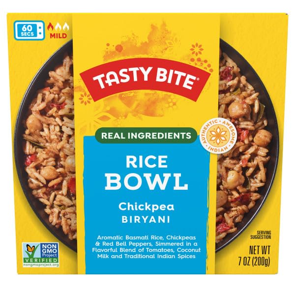 Tasty Bite Chickpea Biryani Rice Bowl Ready to Eat Microwaveable Gluten Free 7 Ounce (Pack of 6)