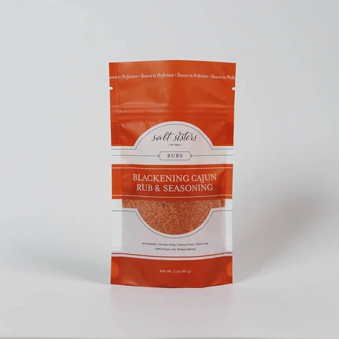 s.a.l.t. sisters Blackening Cajun Rub &amp Seasoning (3 Ounce) | All-Natural Gluten Free MSG Free Non-GMO | Dry &amp Wet Rub Seasoning Base | Versatile Use for Chicken Wings Brisket Pulled Pork