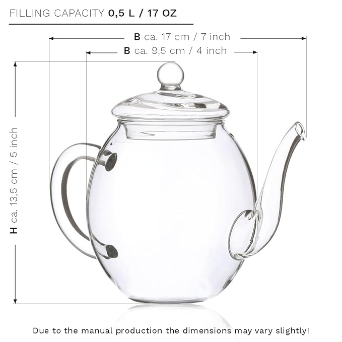 Creano Flowering Tea Gift Set - White Tea – 6 Blooming Tea with 17oz Glass Teapot