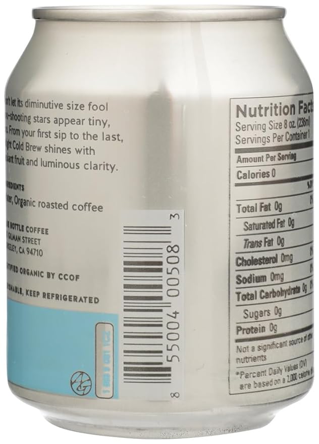 Blue Bottle Coffee medium roast - Cold Brew Coffee (6 pack) 8oz can