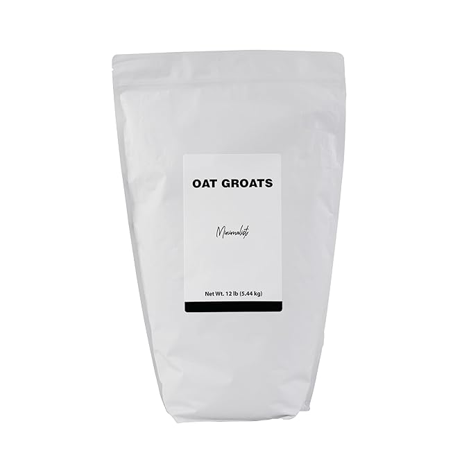 Minimalist Oat Groats Ideal for Cooking and Baking Packaged in a Resealable Bag (12 Pound)
