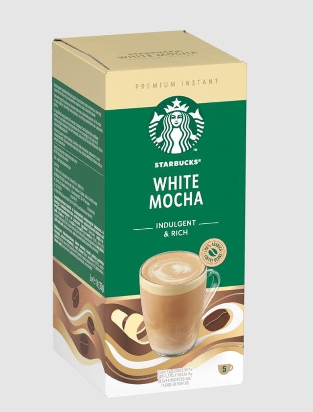 Starbucks White Mocha x5 Premium Instant Coffee Sachets Pack of 6 (Total 30 Sachets) Rich White Chocolate Taste