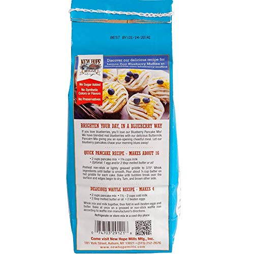 New Hope Mills Blueberry Pancake Mix- 24 oz. Bag (Three Bags)