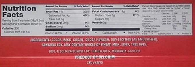 Trader Joes 72% CACAO Dark Chocolate Huge Pound Plus Candy Bars 3 Pack No Artificial Flavors No Preservatives