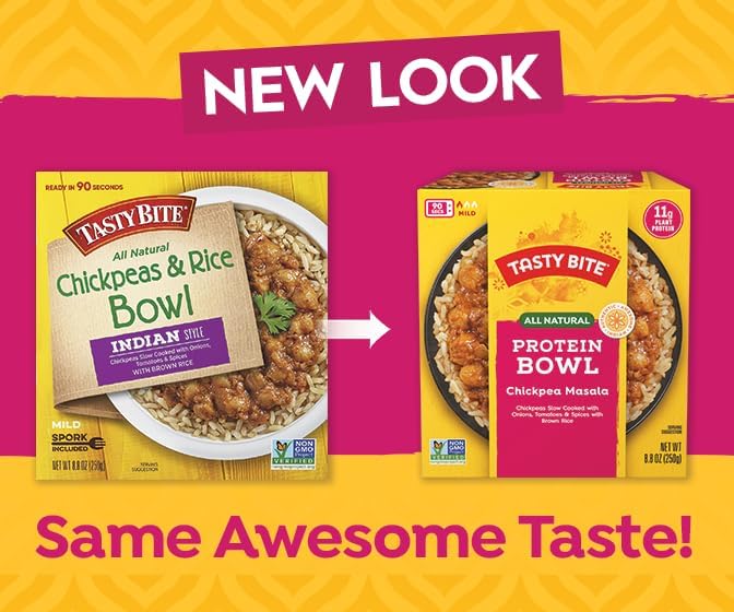 Tasty Bite Indian Style Chickpeas &amp Rice Bowl 8.8 Ounce Pack of 6 Ready to Eat Organic Brown Rice Microwaveable Vegan