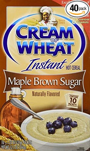 Cream of Wheat Maple Brown Sugar Instant Hot Cereal 12.5 Oz(pack of 4 Boxes=40packet