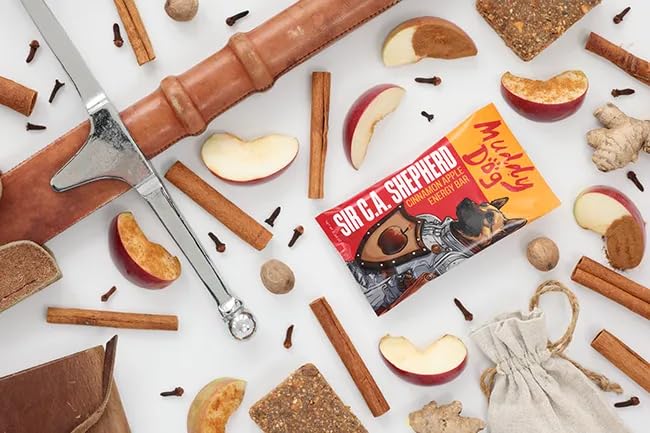 Muddy Dog Human Treats - Sir C.A. Shepherd - Cinnamon Apple Energy Bar - Gluten-Free Nut-Free Granola Bars (12 Pack) (None Cinnamon Apple)