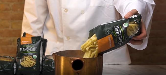 Organic Italian Penne Pasta - Pack of 6 | Authentic Durum Wheat Pasta Non-GMO &amp Bronze-Cut for Superior Sauce Absorption | Traditional Artisan Made in Italy