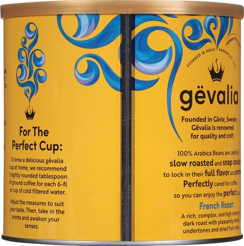 Gevalia French Roast Ground Coffee (27.6 oz Canister) (Pack of 2)