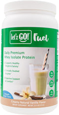 Let’z Go Premium Whey Isolate Protein Powder with Digestive Enzymes – Vanilla 2 lb (30 Servings) – No Sugar Keto &amp GLP-1 Friendly Diabetic Friendly Supports Satiety Stevia Sweetened Gluten-F